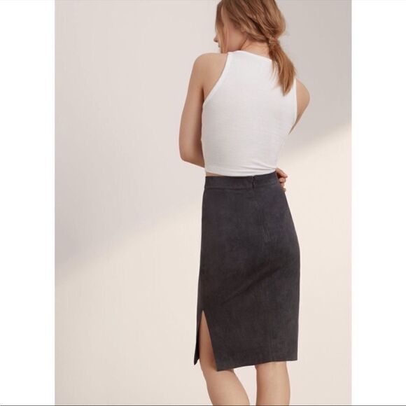 Aritzia Wilfred Free Lis Vegan Suede Pencil Skirt - Picture 3 of 7